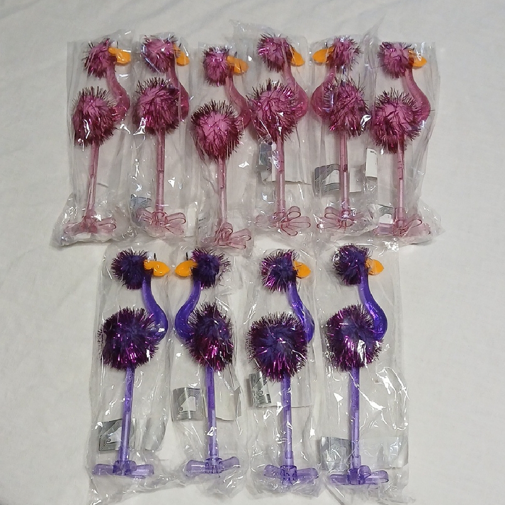 Purple and Pink Flamingo Ink Pen Lot